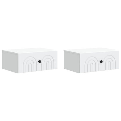 vidaXL Wall-Mounted Bedside Cabinet 2 pcs White 49 x 34.5 x 20 cm 2