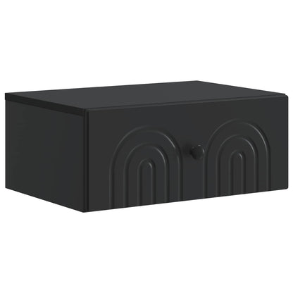 vidaXL Wall-Mounted Bedside Cabinet 2 pcs Black 49 x 34.5 x 20 cm 5