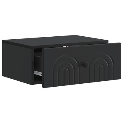 vidaXL Wall-Mounted Bedside Cabinet 2 pcs Black 49 x 34.5 x 20 cm 6
