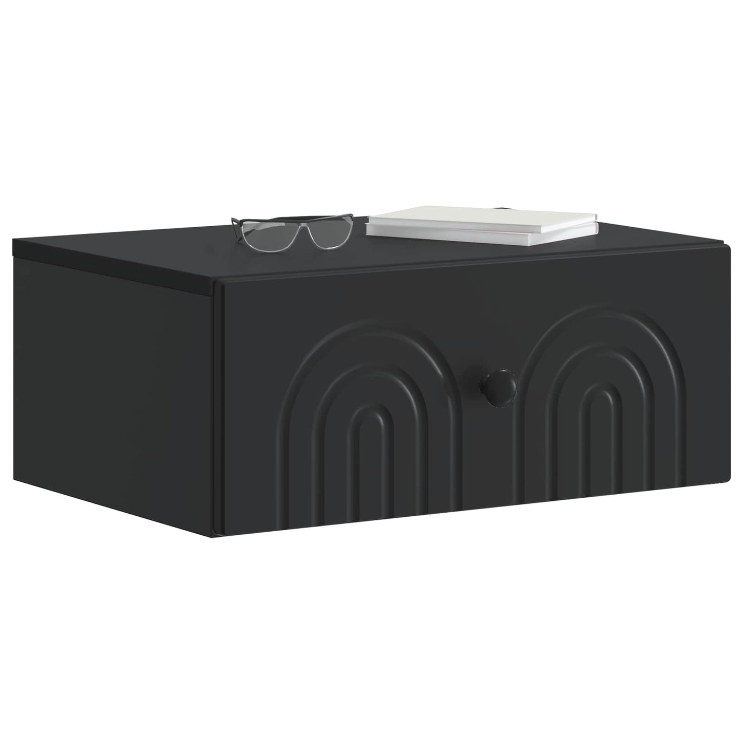 vidaXL Wall-Mounted Bedside Cabinet 2 pcs Black 49 x 34.5 x 20 cm 3