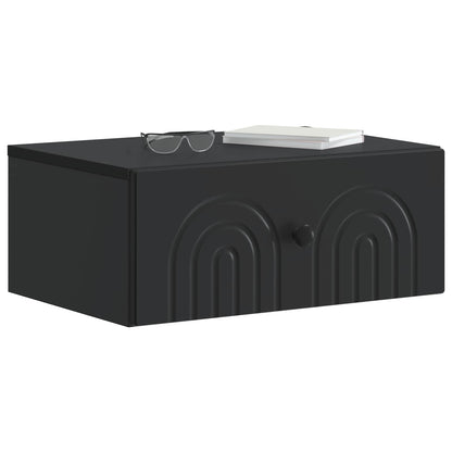 vidaXL Wall-Mounted Bedside Cabinet 2 pcs Black 49 x 34.5 x 20 cm 3