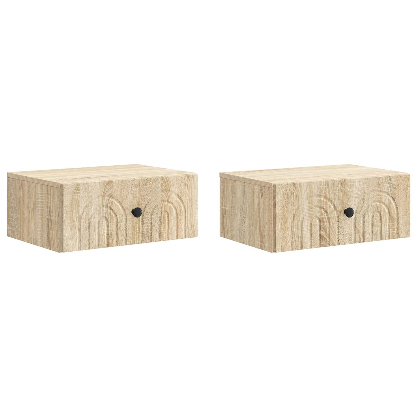 vidaXL Wall-Mounted Bedside Cabinet 2 pcs Sonoma Oak 49 x 34.5 x 20 cm 2