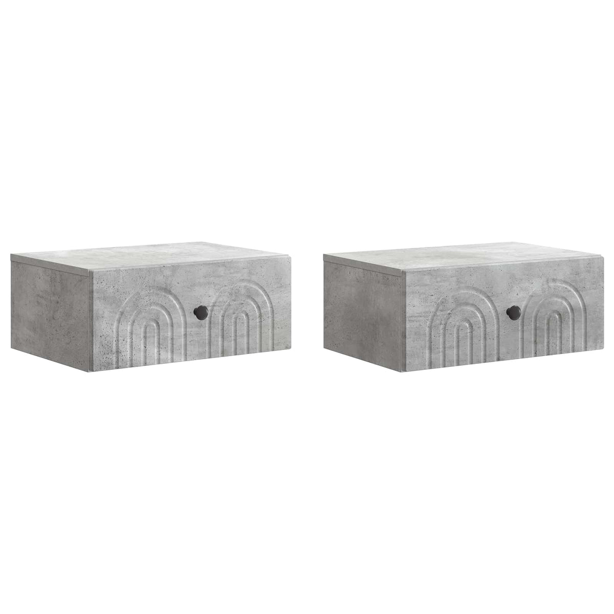 Wall-Mounted Bedside Cabinet 49 x 34.5 x 20 cm Concrete grey
