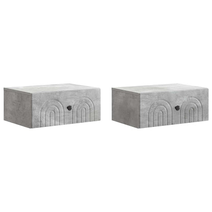 Wall-Mounted Bedside Cabinet 49 x 34.5 x 20 cm Concrete grey