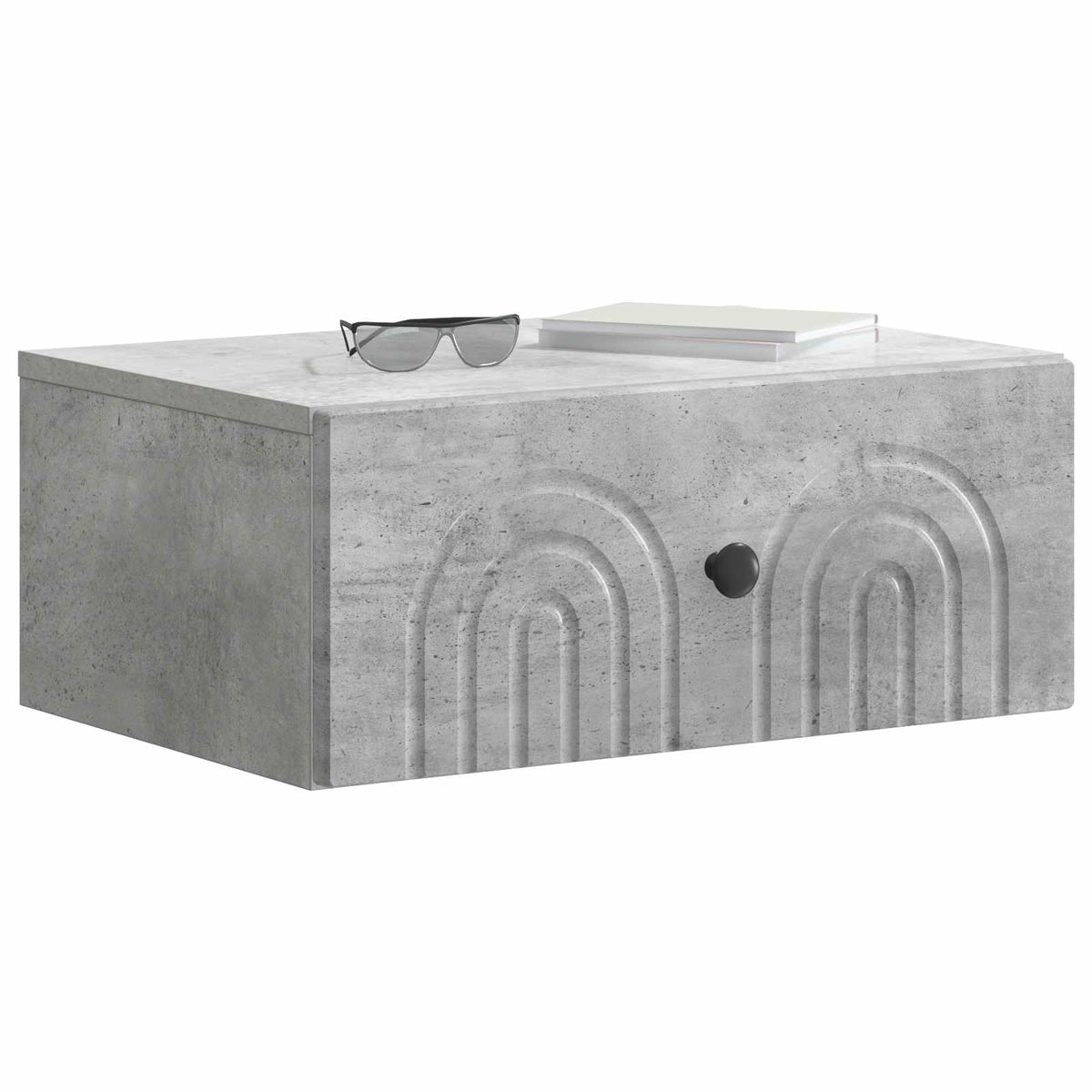 Wall-Mounted Bedside Cabinet 49 x 34.5 x 20 cm Concrete grey