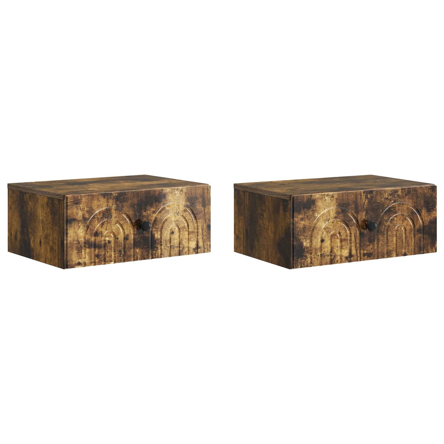 vidaXL Wall-Mounted Bedside Cabinet 2 pcs Smoked Oak 49 x 34.5 x 20 cm 2