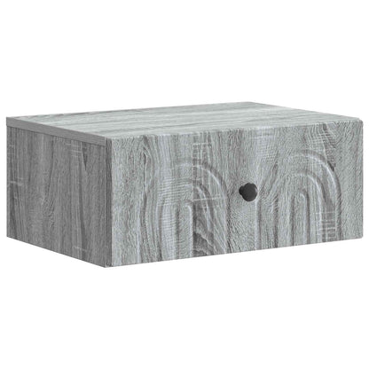 vidaXL Wall-Mounted Bedside Cabinet 2 pcs Grey Sonoma 5