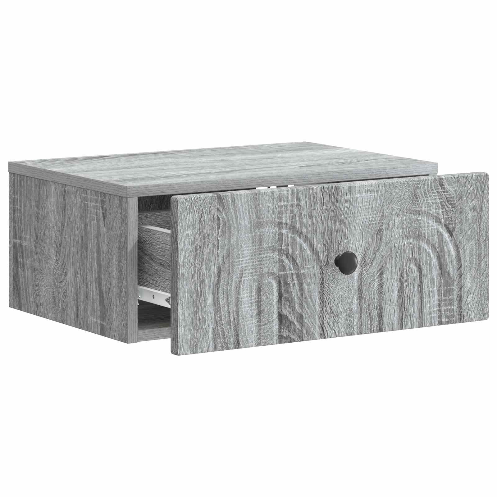 vidaXL Wall-Mounted Bedside Cabinet 2 pcs Grey Sonoma 6