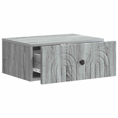 vidaXL Wall-Mounted Bedside Cabinet 2 pcs Grey Sonoma 6