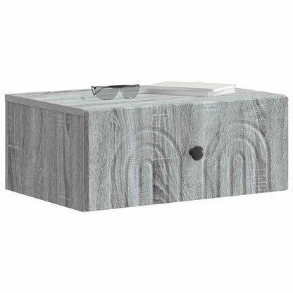 vidaXL Wall-Mounted Bedside Cabinet 2 pcs Grey Sonoma 3
