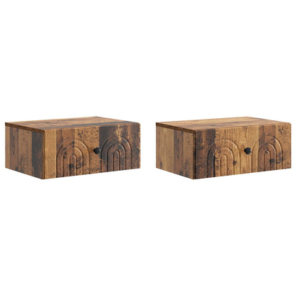 Wall-Mounted Bedside Cabinet 49 x 34.5 x 20 cm Old wood