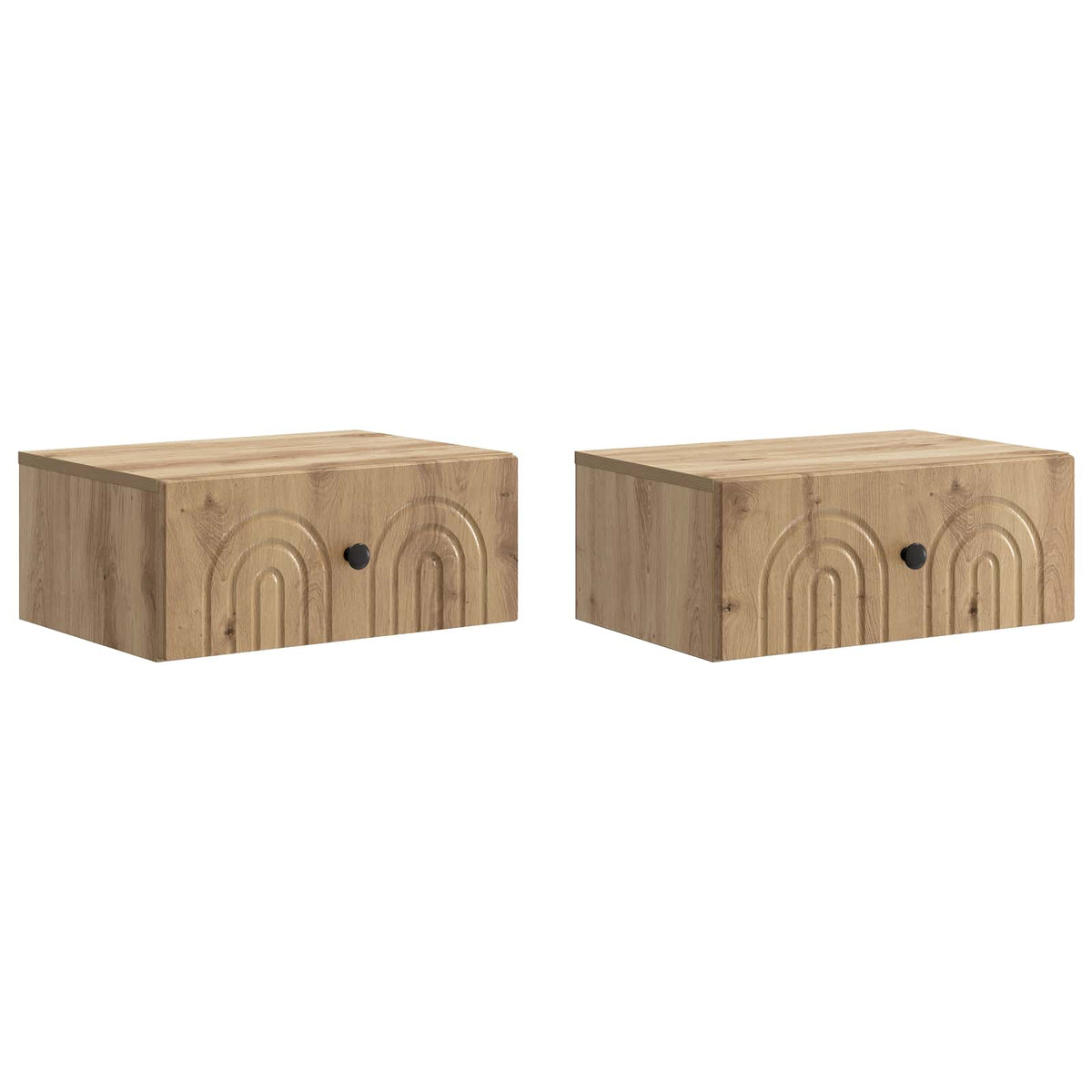 Wall-Mounted Bedside Cabinet 49 x 34.5 x 20 cm Artisan oak