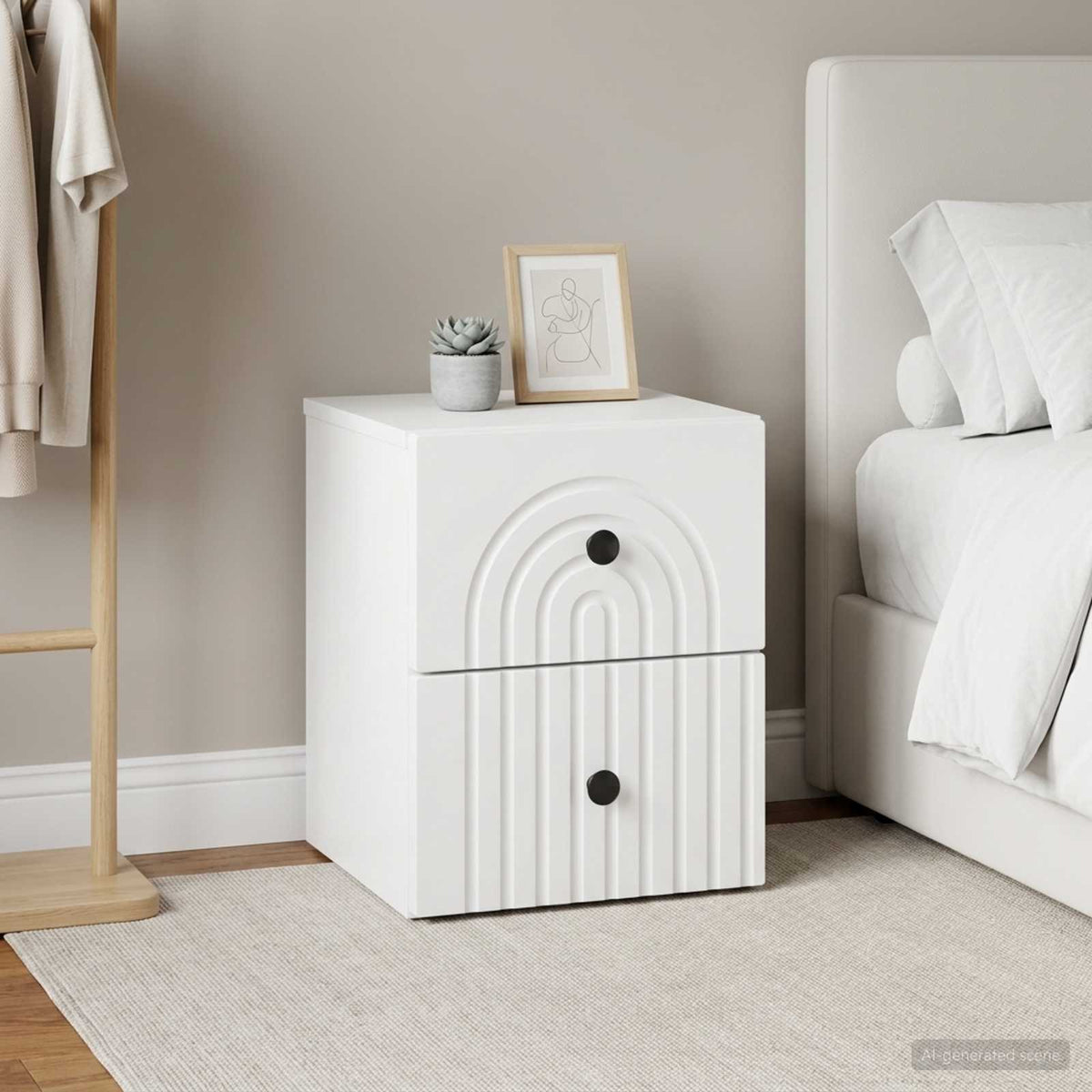 Wall-Mounted Bedside Cabinet 33 x 34.5 x 40 cm White 2