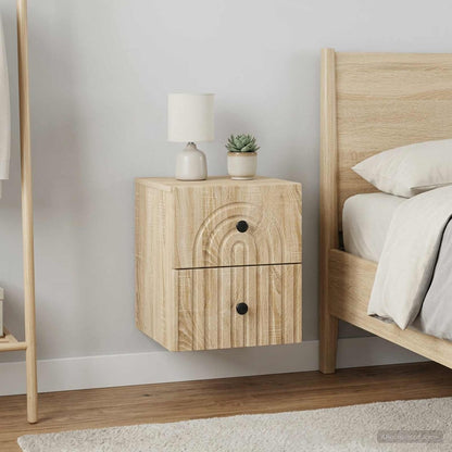 Wall-Mounted Bedside Cabinet 33 x 34.5 x 40 cm Sonoma oak 2