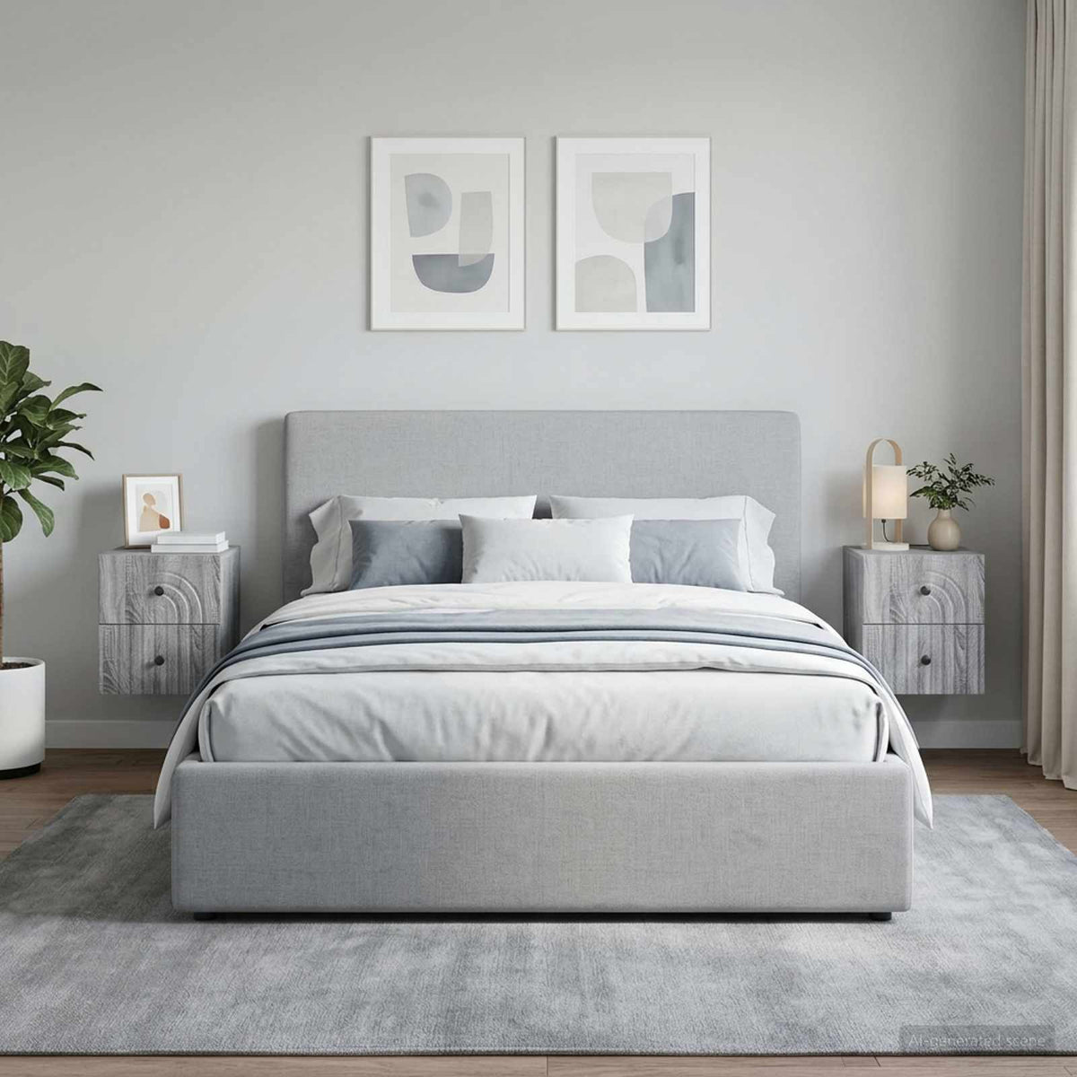 Wall-Mounted Bedside Cabinet 33 x 34.5 x 40 cm Grey sonoma 2