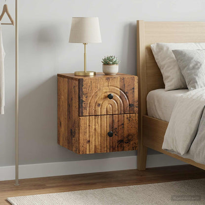 Wall-Mounted Bedside Cabinet 33 x 34.5 x 40 cm Old wood 2