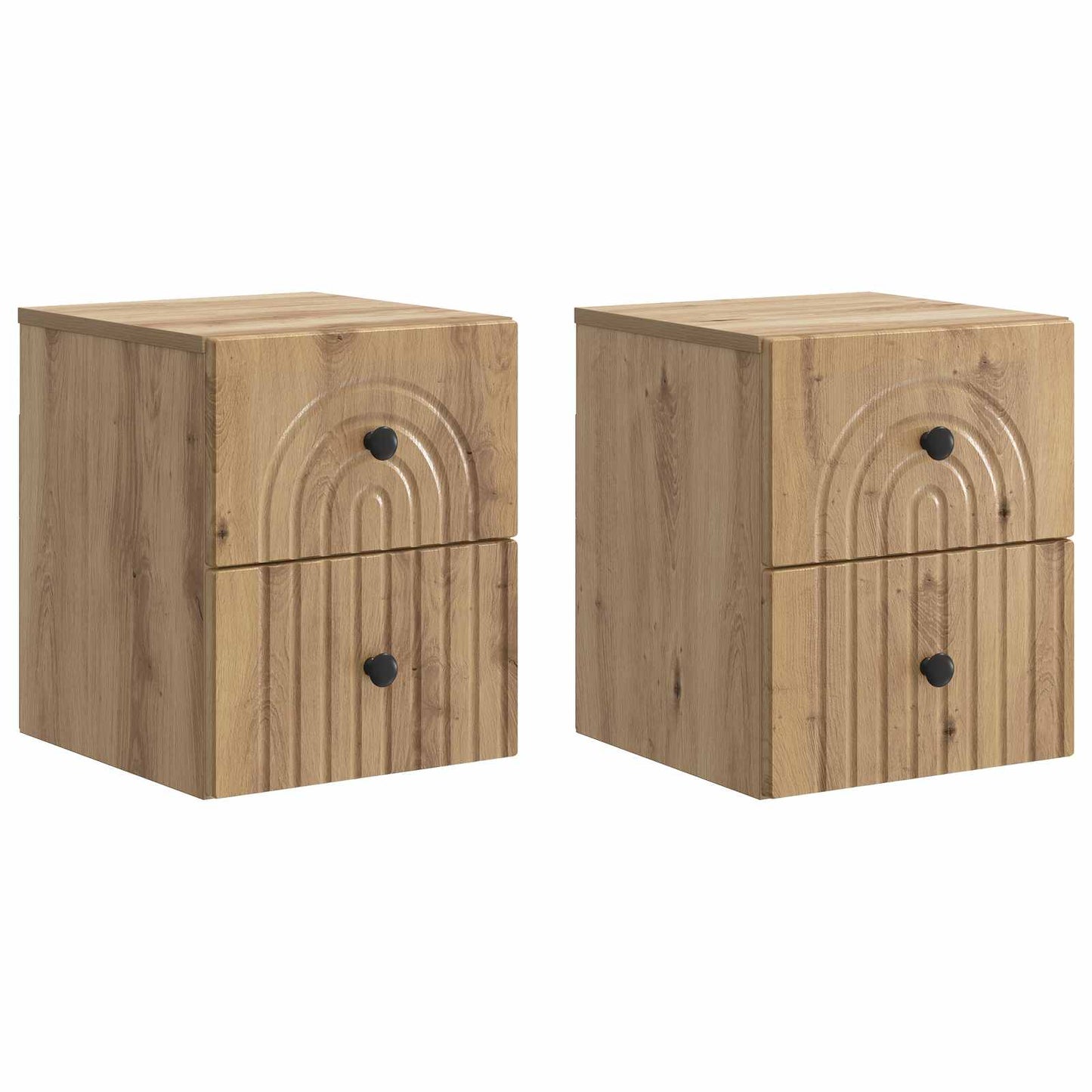 vidaXL Wall-Mounted Bedside Cabinet 2 pcs Artisan Oak 2