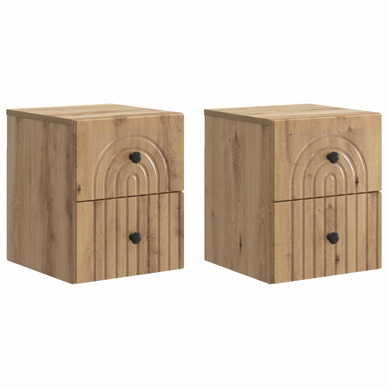 vidaXL Wall-Mounted Bedside Cabinet 2 pcs Artisan Oak 2