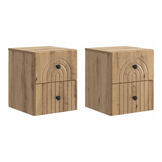Wall-Mounted Bedside Cabinet 33 x 34.5 x 40 cm Artisan oak 2