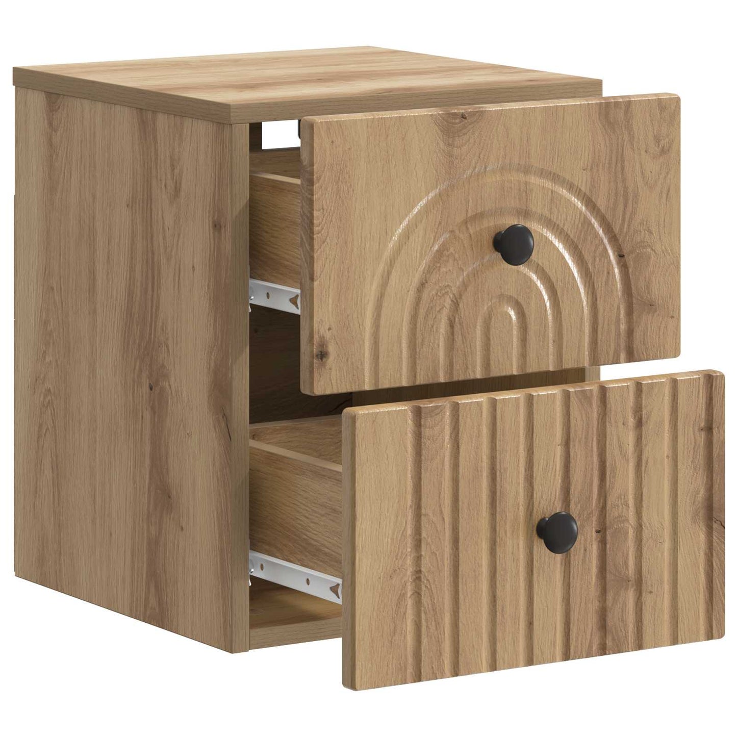 vidaXL Wall-Mounted Bedside Cabinet 2 pcs Artisan Oak 6