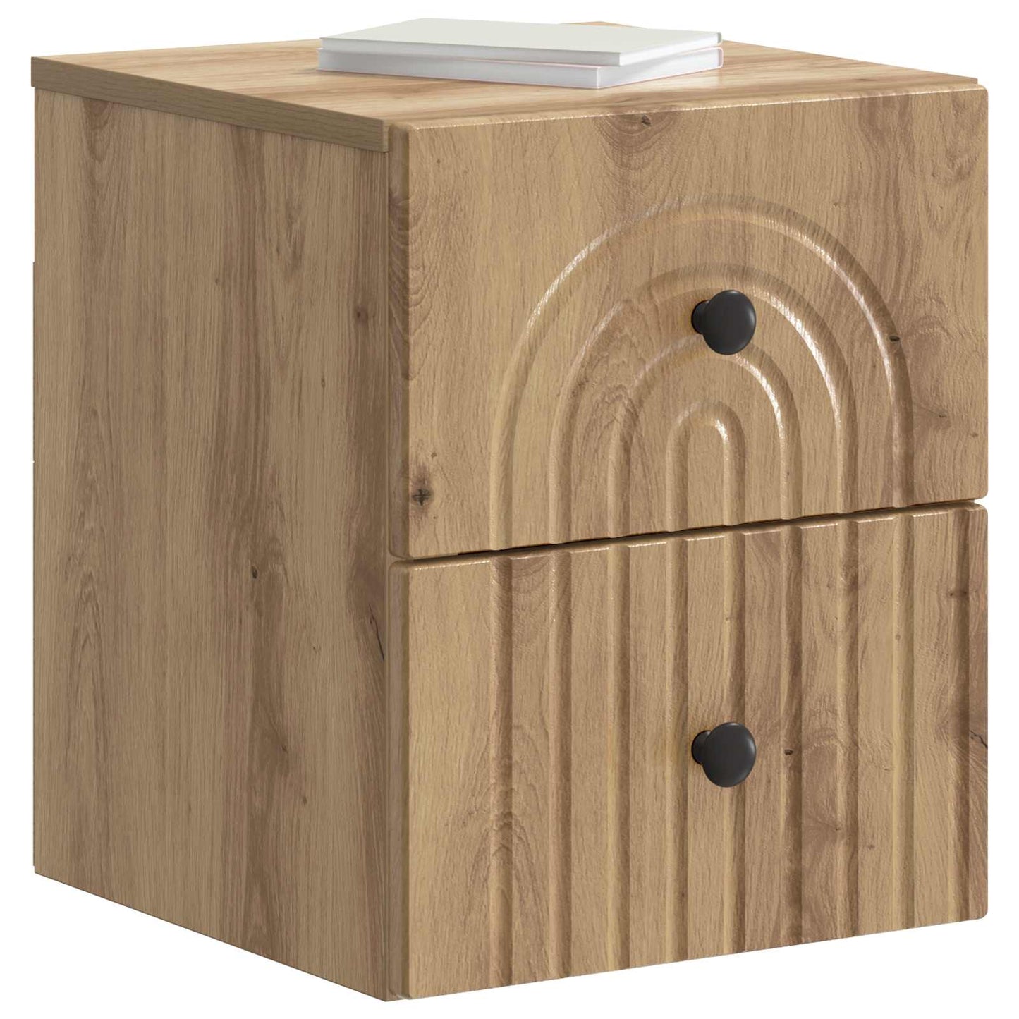 vidaXL Wall-Mounted Bedside Cabinet 2 pcs Artisan Oak 3