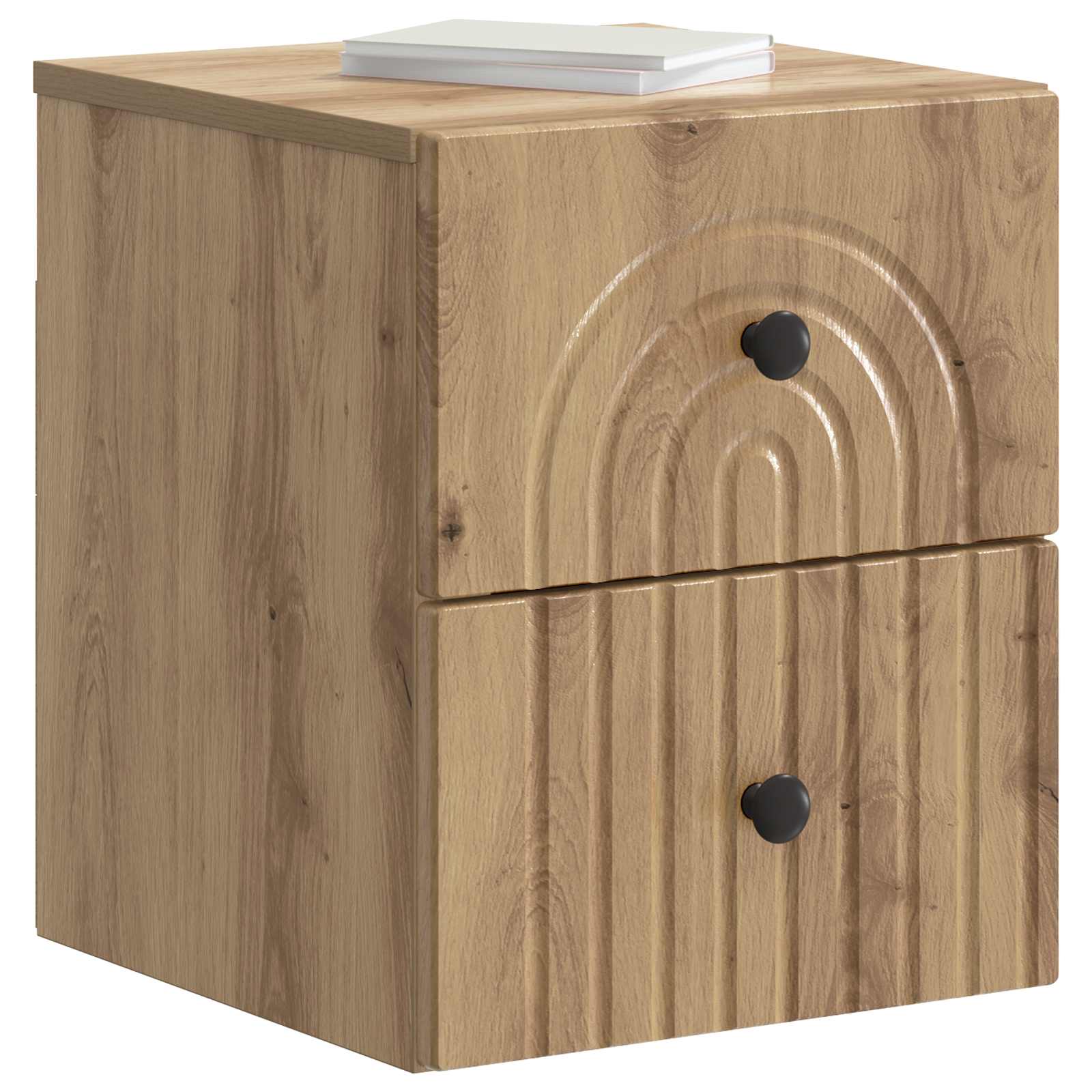 vidaXL Wall-Mounted Bedside Cabinet 2 pcs Artisan Oak 3