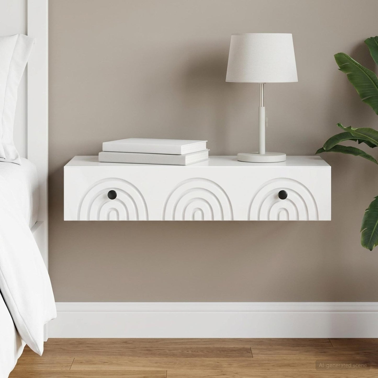 vidaXL Wall-Mounted Side Table 87.5 x 34.5 x 17 cm Engineered Wood 1