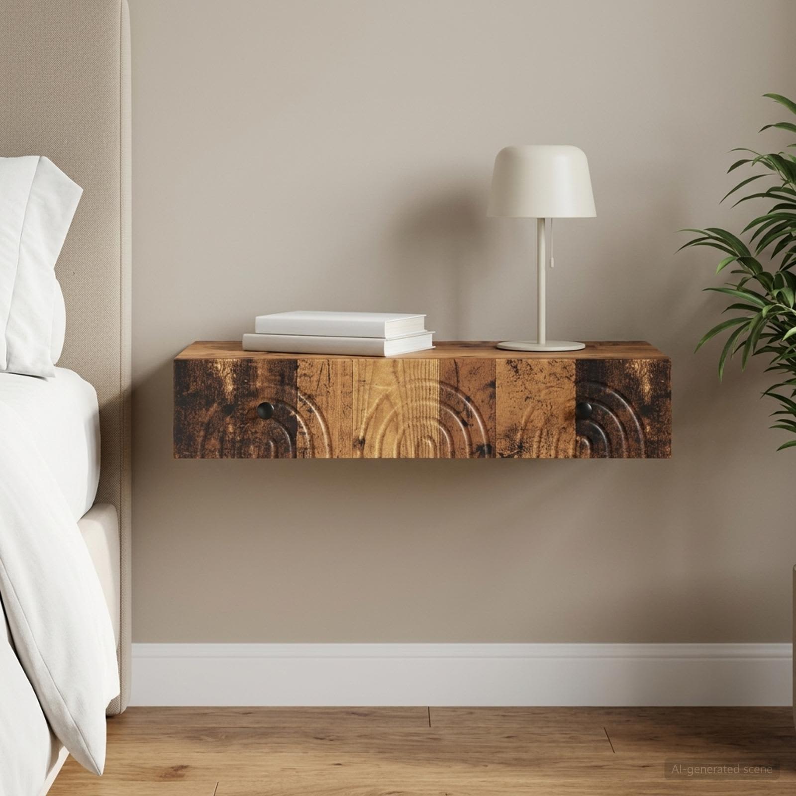 vidaXL Wall-Mounted Side Table 87.5 x 34.5 x 17 cm Engineered Wood 1