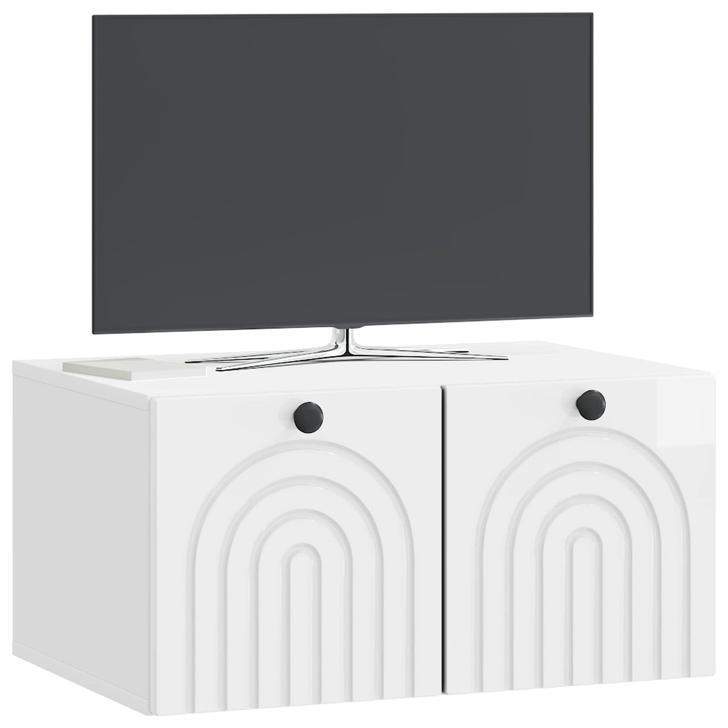 vidaXL Wall-Mounted TV Cabinet High Gloss White 59.5 x 41 x 30 cm 3