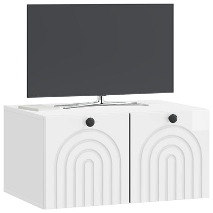 vidaXL Wall-Mounted TV Cabinet High Gloss White 59.5 x 41 x 30 cm 3