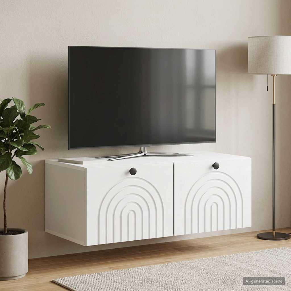 vidaXL Wall-Mounted TV Cabinet White 78.5 x 41 x 30 cm Engineered Wood 4