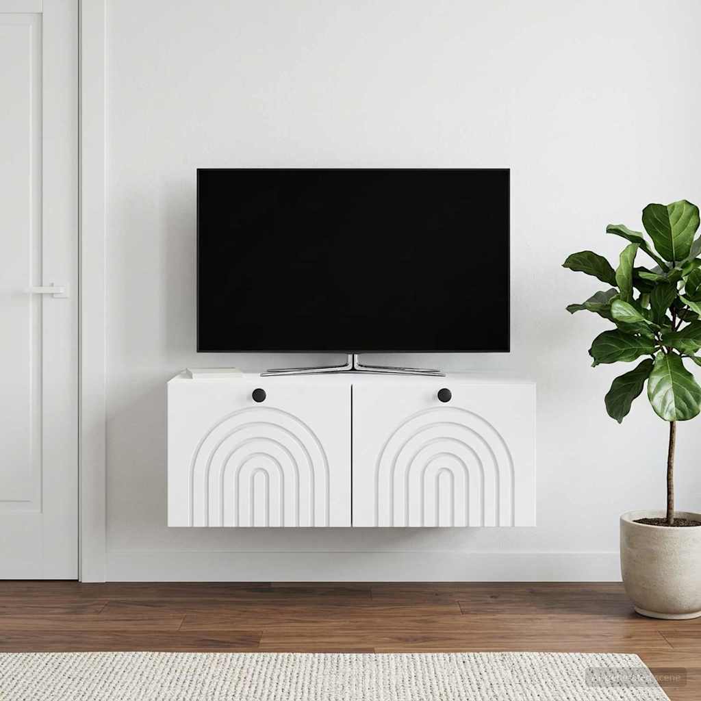 vidaXL Wall-Mounted TV Cabinet White 78.5 x 41 x 30 cm Engineered Wood 1