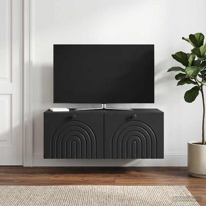 vidaXL Wall-Mounted TV Cabinet Black 78.5 x 41 x 30 cm Engineered Wood 4