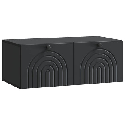 vidaXL Wall-Mounted TV Cabinet Black 78.5 x 41 x 30 cm Engineered Wood 2