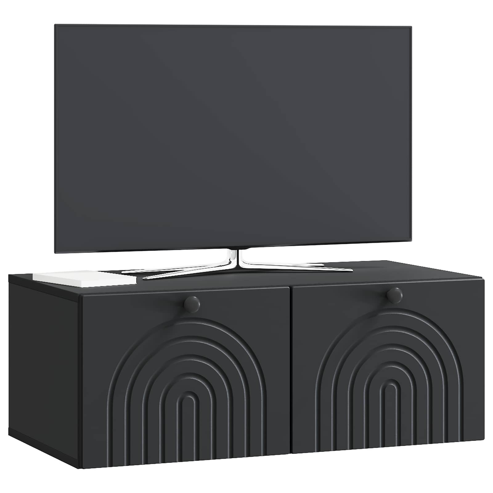 vidaXL Wall-Mounted TV Cabinet Black 78.5 x 41 x 30 cm Engineered Wood 3