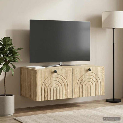 vidaXL Wall-Mounted TV Cabinet Sonoma Oak 78.5 x 41 x 30 cm 4