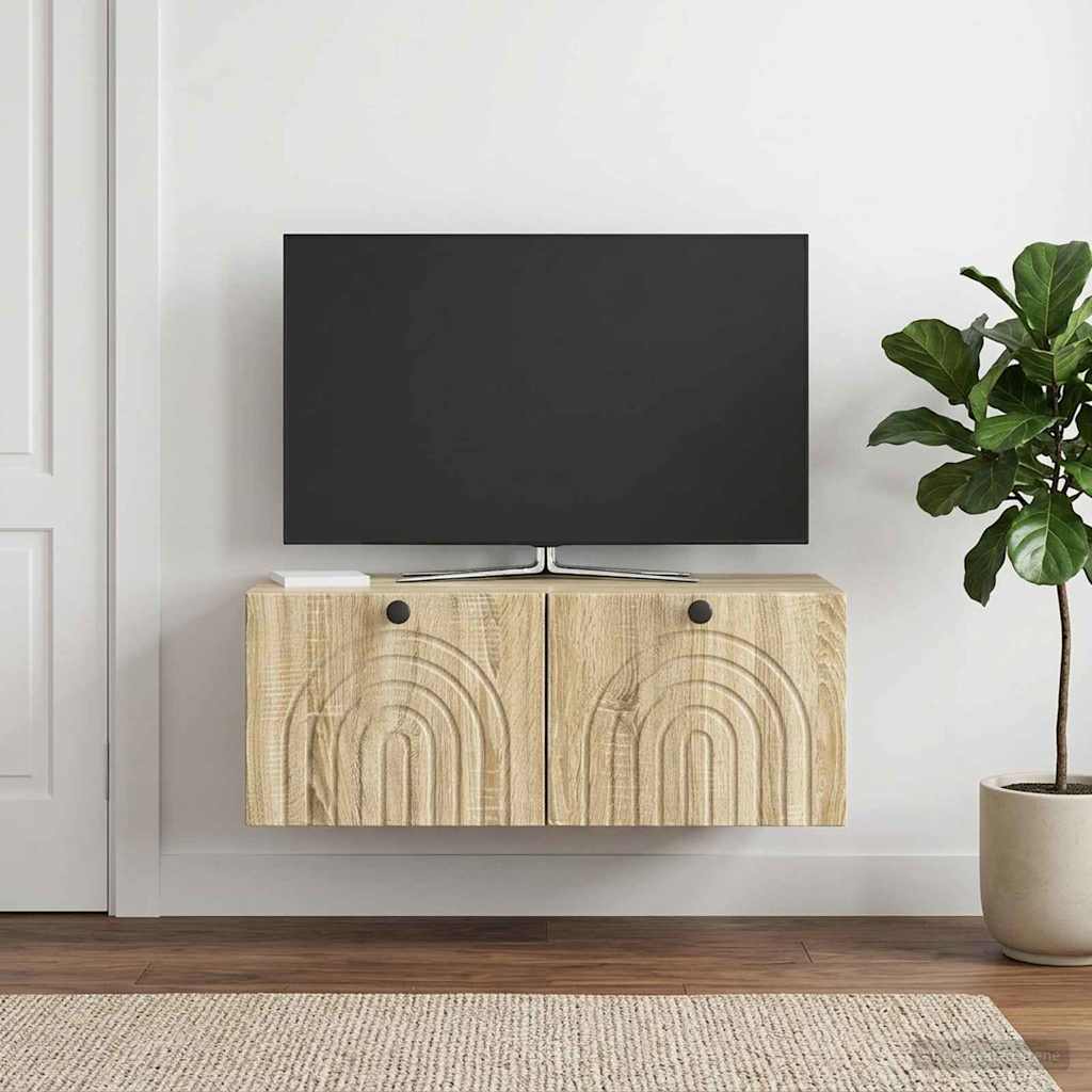 vidaXL Wall-Mounted TV Cabinet Sonoma Oak 78.5 x 41 x 30 cm 1