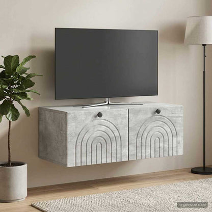 vidaXL Wall-Mounted TV Cabinet Concrete Grey 78.5 x 41 x 30 cm 4