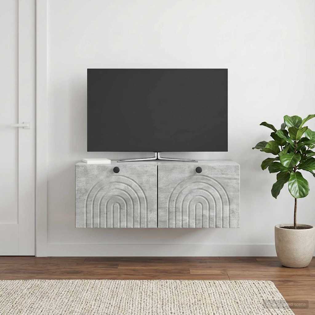 vidaXL Wall-Mounted TV Cabinet Concrete Grey 78.5 x 41 x 30 cm 1