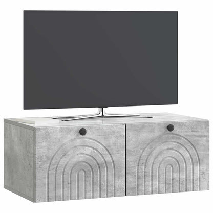 vidaXL Wall-Mounted TV Cabinet Concrete Grey 78.5 x 41 x 30 cm 3