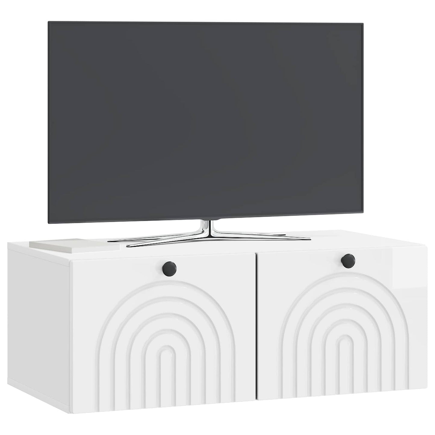 vidaXL Wall-Mounted TV Cabinet High Gloss White 78.5 x 41 x 30 cm 3