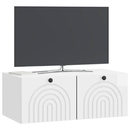 vidaXL Wall-Mounted TV Cabinet High Gloss White 78.5 x 41 x 30 cm 3