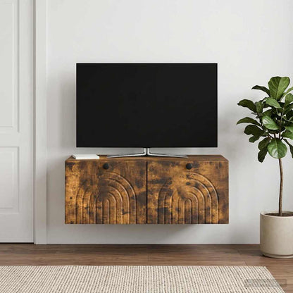vidaXL Wall-Mounted TV Cabinet Smoked Oak 78.5 x 41 x 30 cm 1