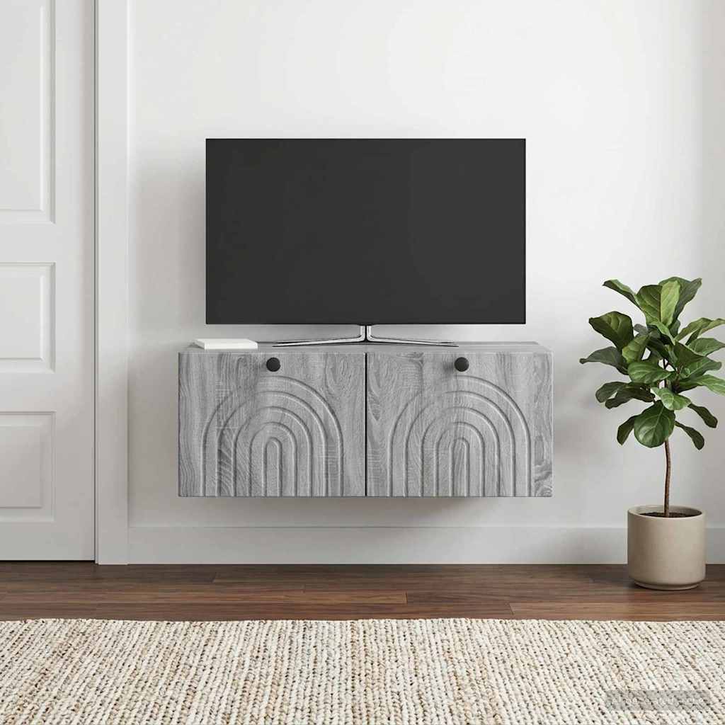 vidaXL Wall-Mounted TV Cabinet Grey Sonoma 78.5 x 41 x 30 cm 1