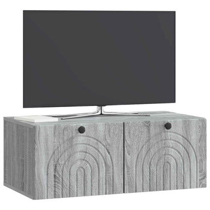 vidaXL Wall-Mounted TV Cabinet Grey Sonoma 78.5 x 41 x 30 cm 3