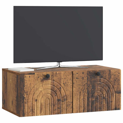 vidaXL Wall-Mounted TV Cabinet Wall-mounted Old Wood 78.5 x 41 x 30 cm 3