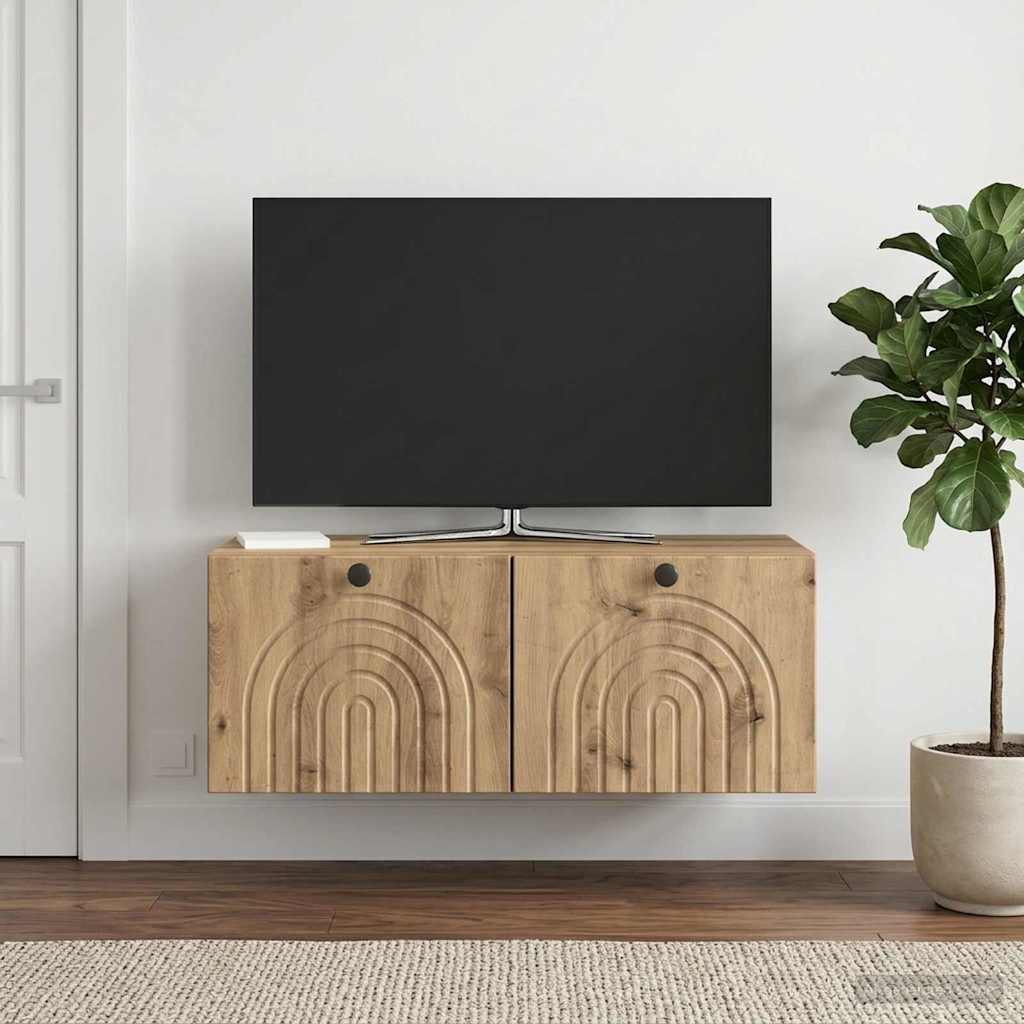vidaXL Wall-Mounted TV Cabinet 78.5 x 41 x 30 cm Artisan Oak 1