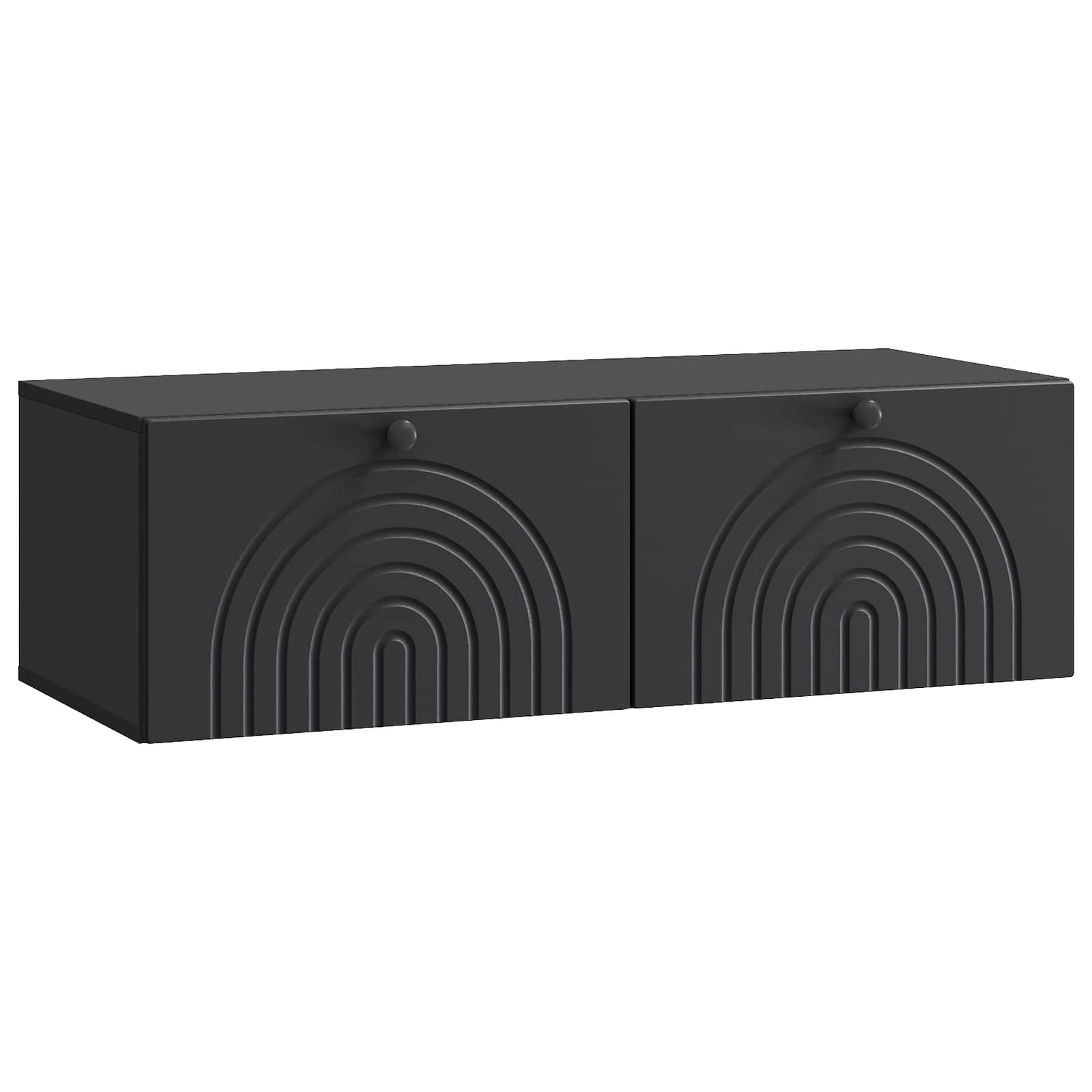 vidaXL Wall-Mounted TV Cabinet Black 99 x 41 x 30 cm Engineered Wood 2