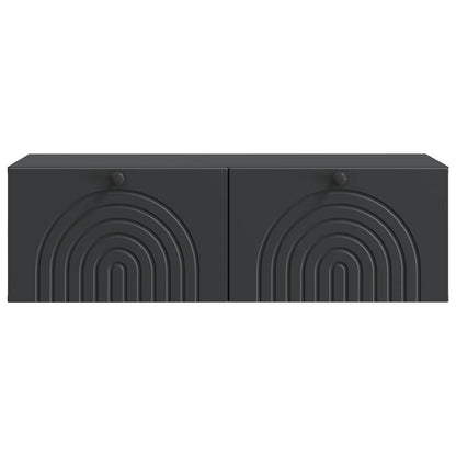 vidaXL Wall-Mounted TV Cabinet Black 99 x 41 x 30 cm Engineered Wood 6