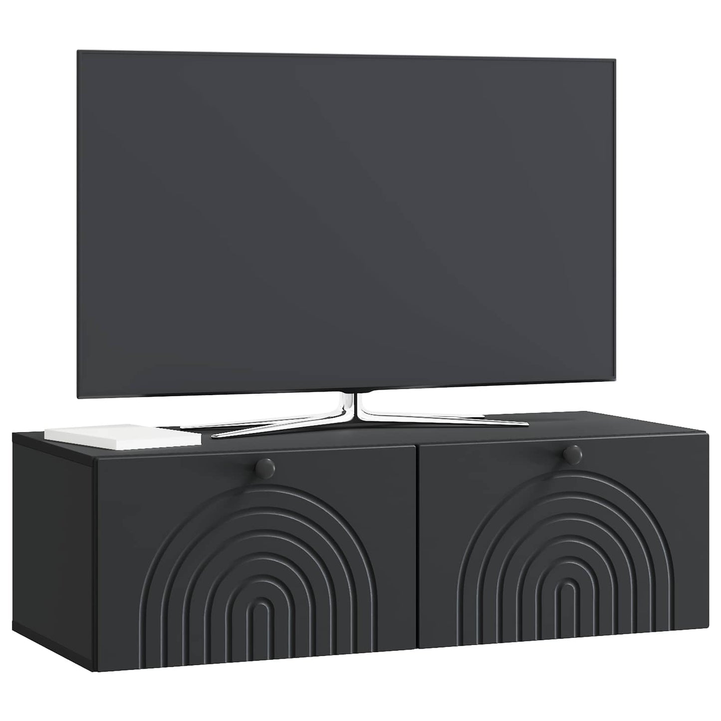 vidaXL Wall-Mounted TV Cabinet Black 99 x 41 x 30 cm Engineered Wood 3